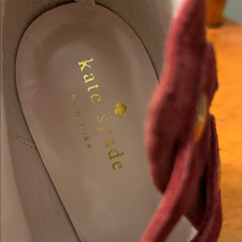Kate Spade Vero Cuoio burgundy suede ankle-strap High Heel Pumps Size 7